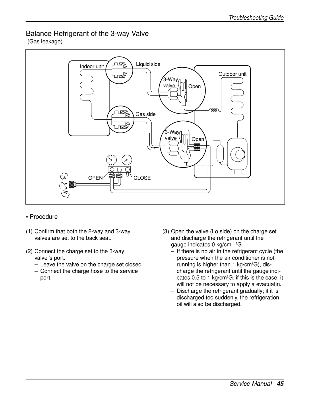 LG Electronics LAN121CNM, LAU121CNM, LA121HPMI service manual Balance Refrigerant of the 3-way Valve 