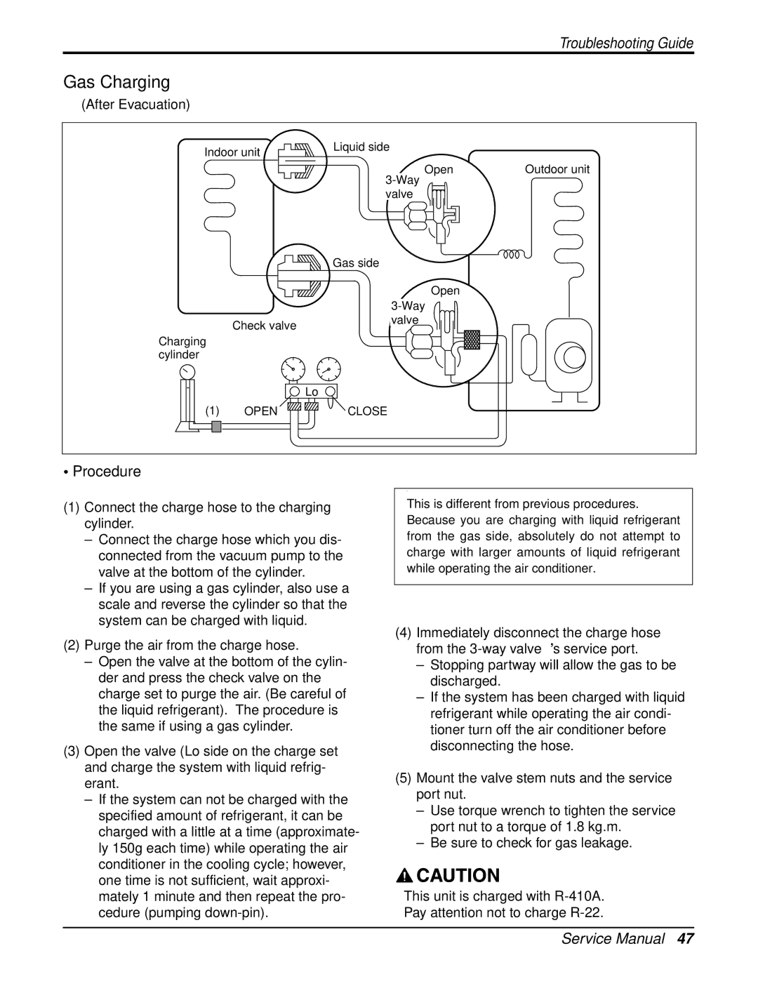 LG Electronics LAN121CNM, LAU121CNM, LA121HPMI, LA121HPMO, LAN121HNM, LAU121HNM, LA121CPMI, LA121CPMO Gas Charging 