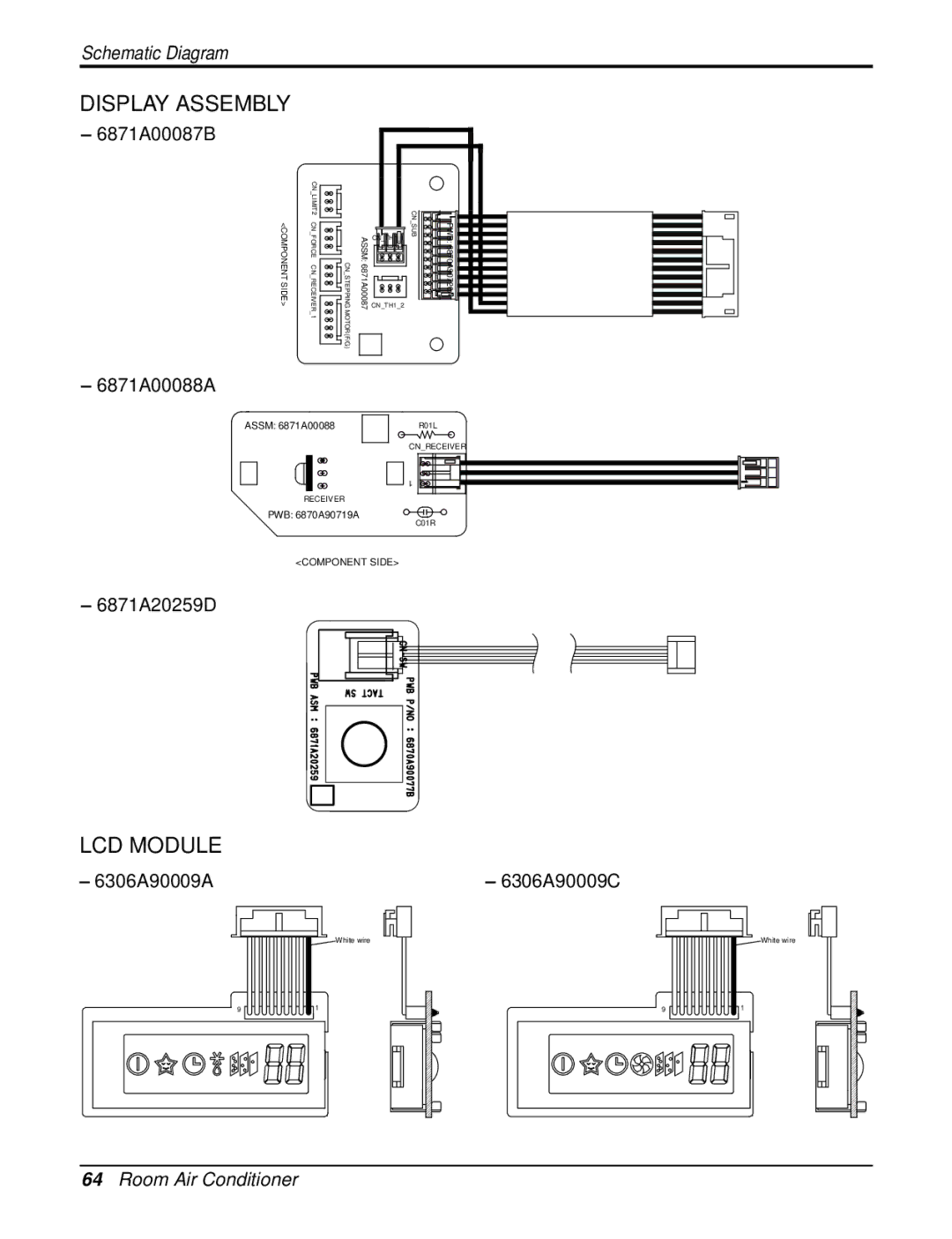 LG Electronics LAU121CNM, LAN121CNM, LA121HPMI service manual 6871A00087B, 6871A00088A, 6871A20259D, 6306A90009A, 6306A90009C 