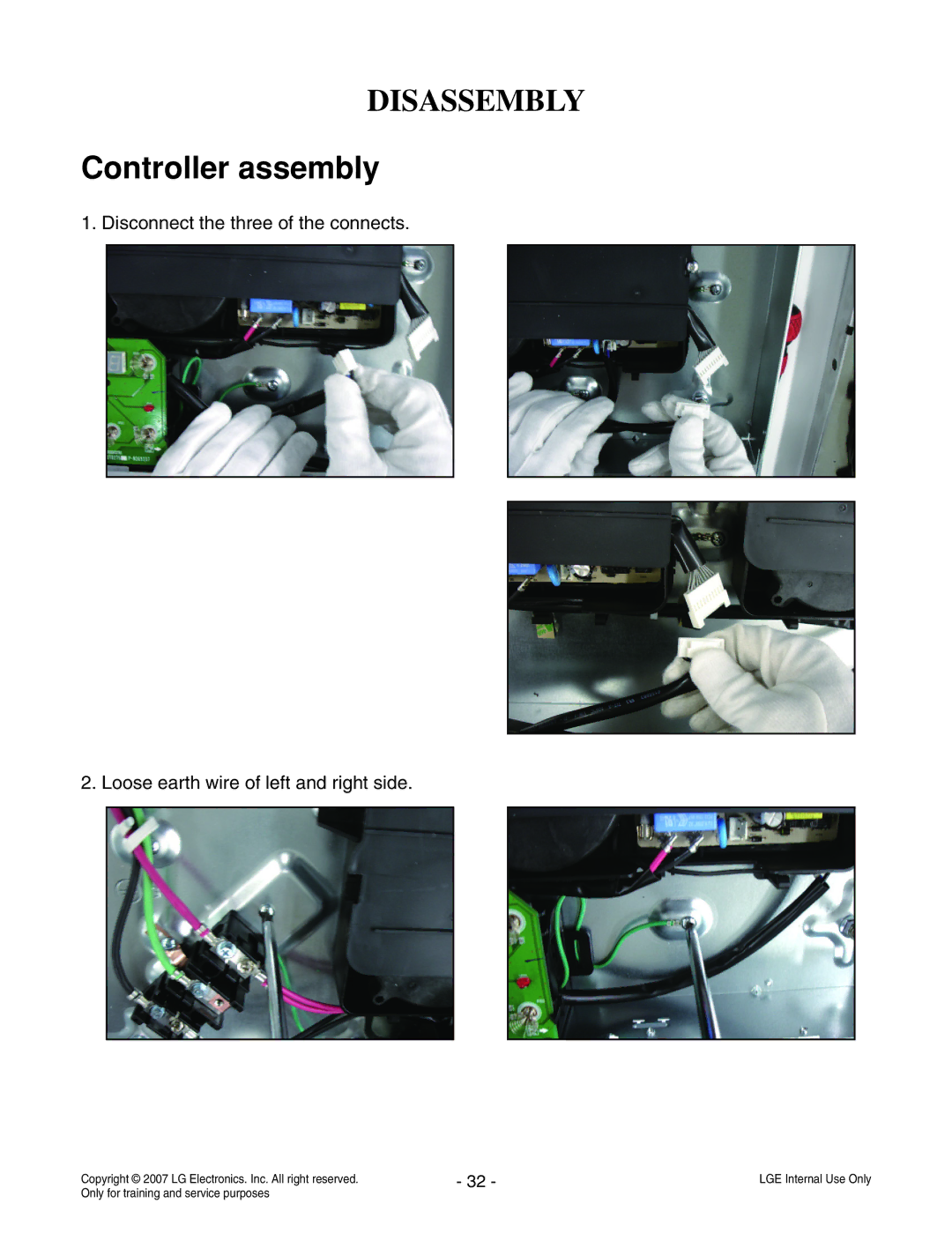 LG Electronics LCE30845 service manual Controller assembly 