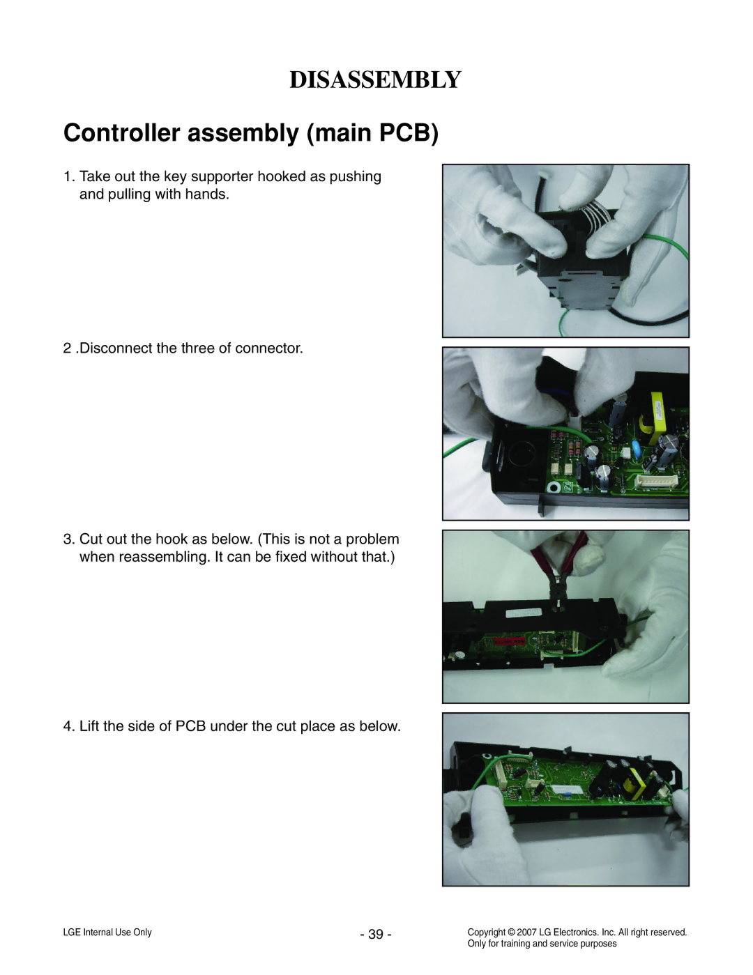 LG Electronics LCE30845 service manual Controller assembly main PCB 