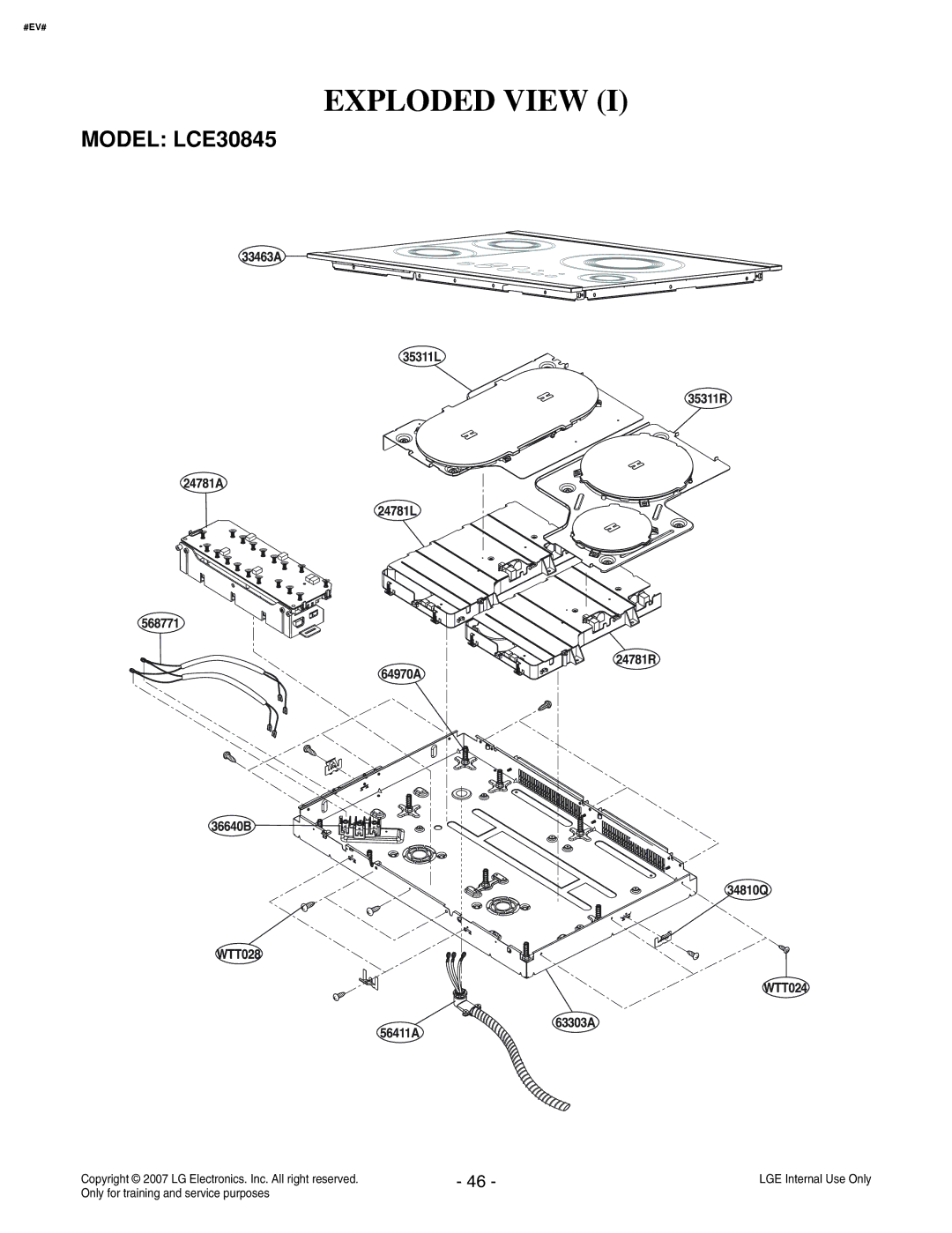 LG Electronics service manual Exploded View, Model LCE30845 