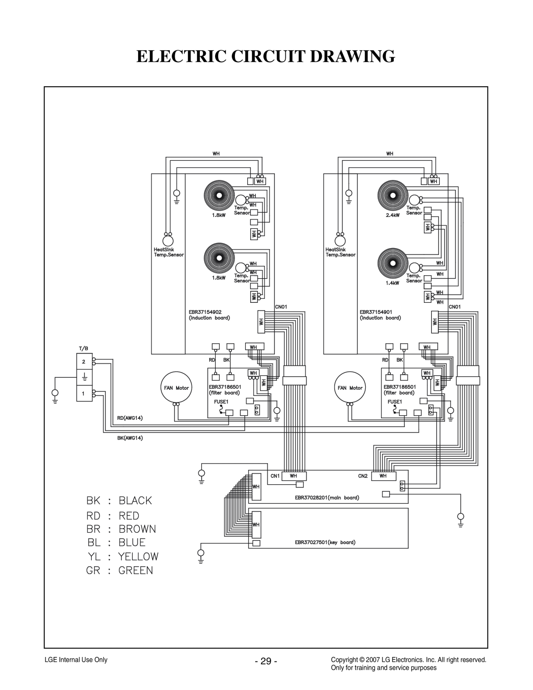 LG Electronics LCE30845 Electric Circuit Drawing, LGE Internal Use Only, Only for training and service purposes 