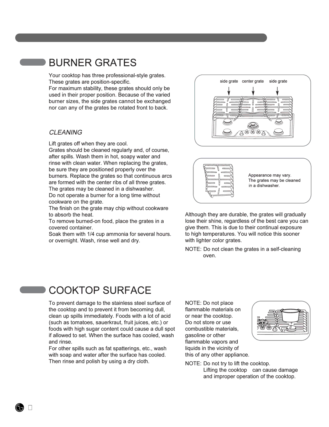 LG Electronics LCG3011ST, LCG3611ST owner manual Care and Cleaning 