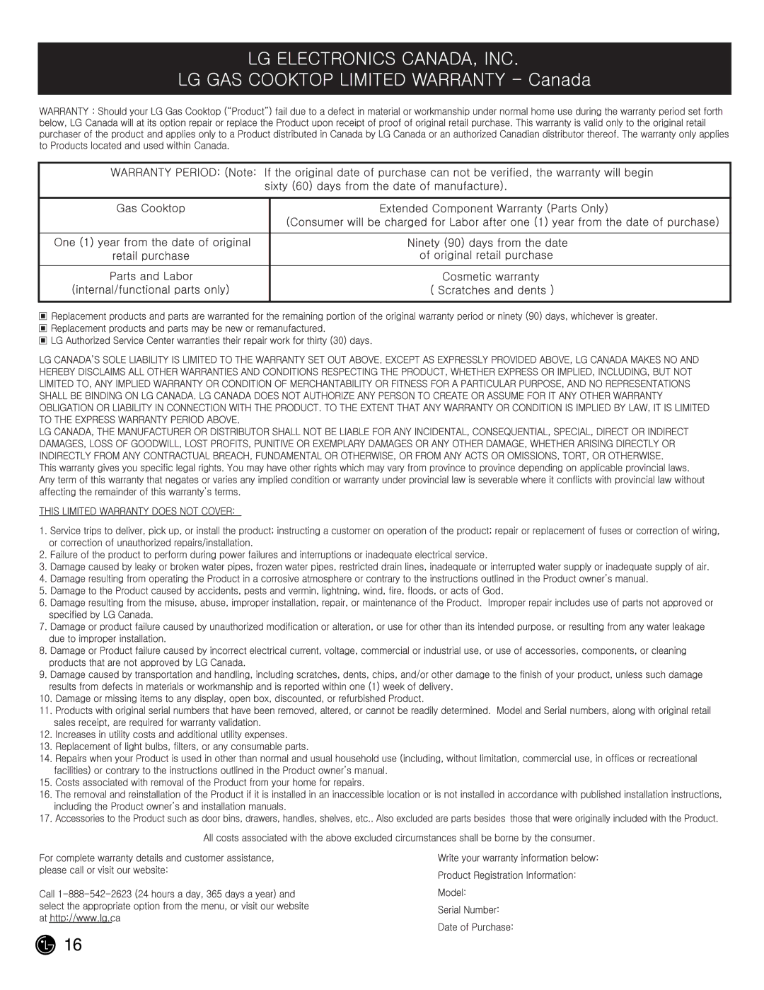 LG Electronics LCG3011ST, LCG3611ST owner manual 