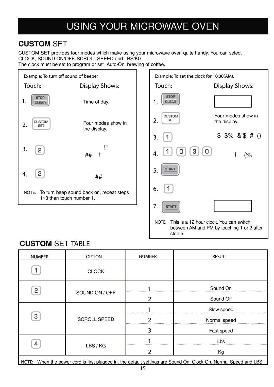 LG Electronics LCRM1240SW manual Example To turn off sound of beeper, Four modes show, Display, Number Option Result 