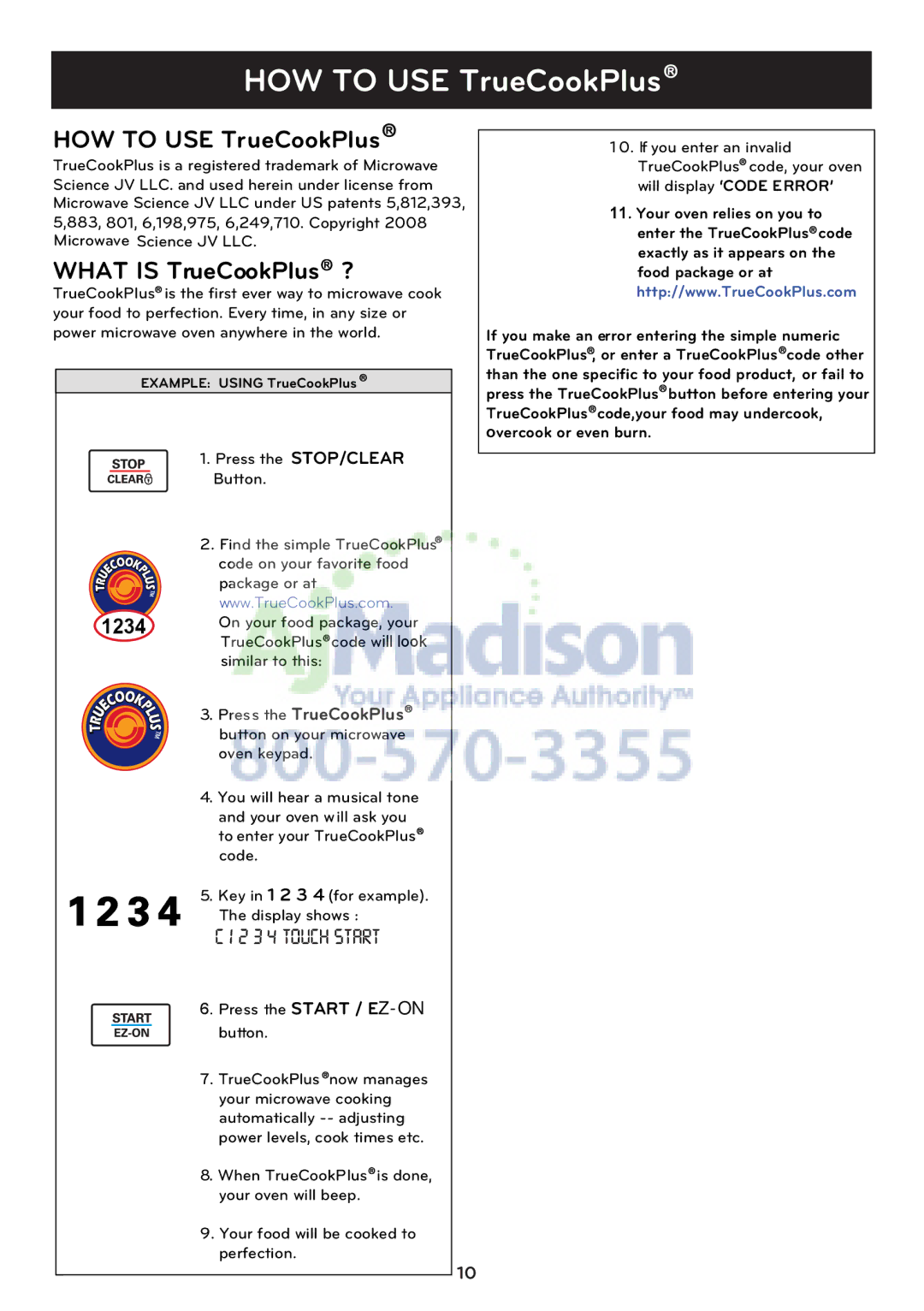 LG Electronics LCRT1510SV owner manual Similar to this, Press the TrueCookPlus, Button on your microwave, Oven keypad 