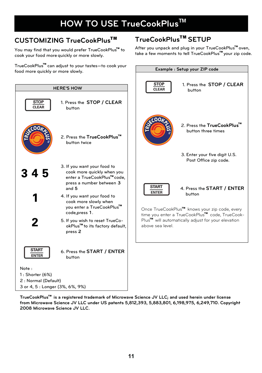 LG Electronics LCRT2010ST manual Customizing TrueCookPlusTM 