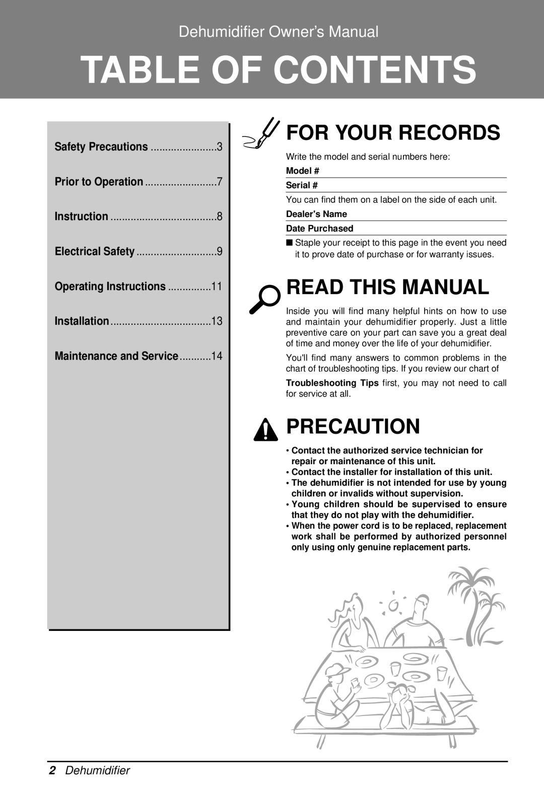 LG Electronics LD40E owner manual Table of Contents 