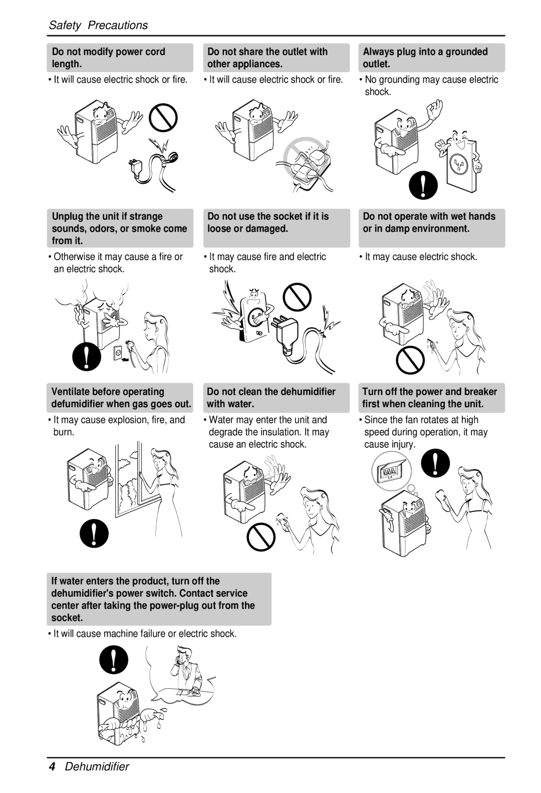 LG Electronics LD40E owner manual Do not modify power cord length, Do not share the outlet with other appliances 