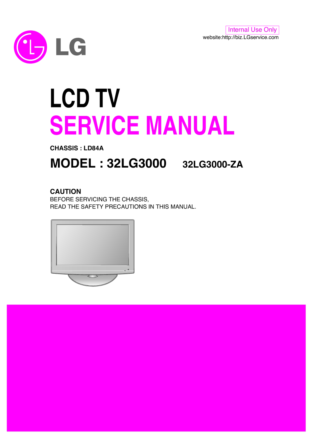 LG Electronics LD84A service manual Lcd Tv 