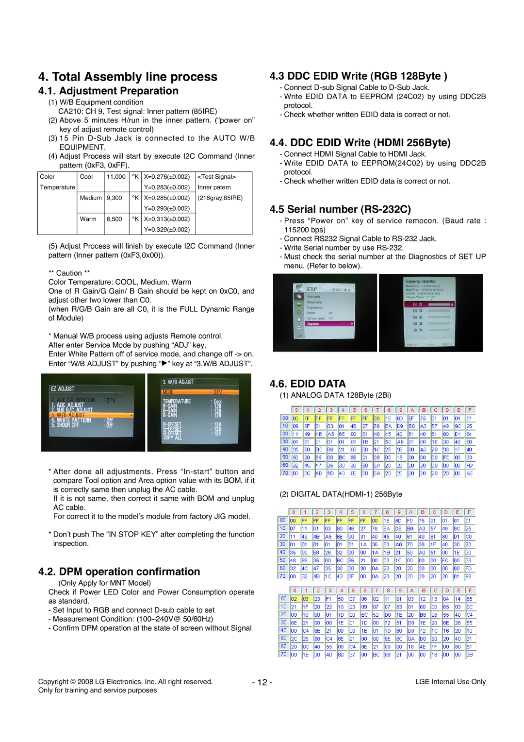 LG Electronics LD84A service manual Total Assembly line process 