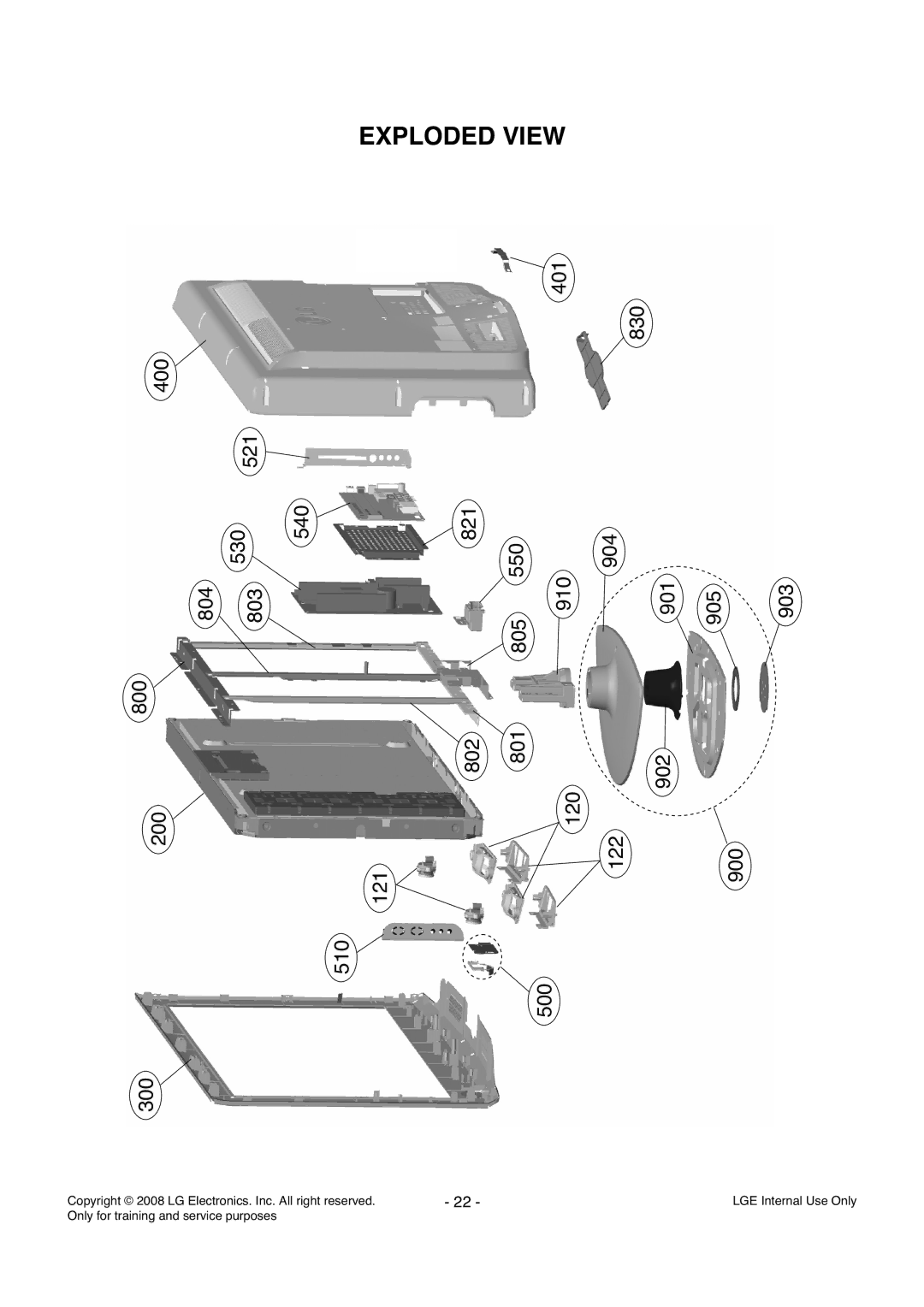 LG Electronics LD84A service manual Exploded View 