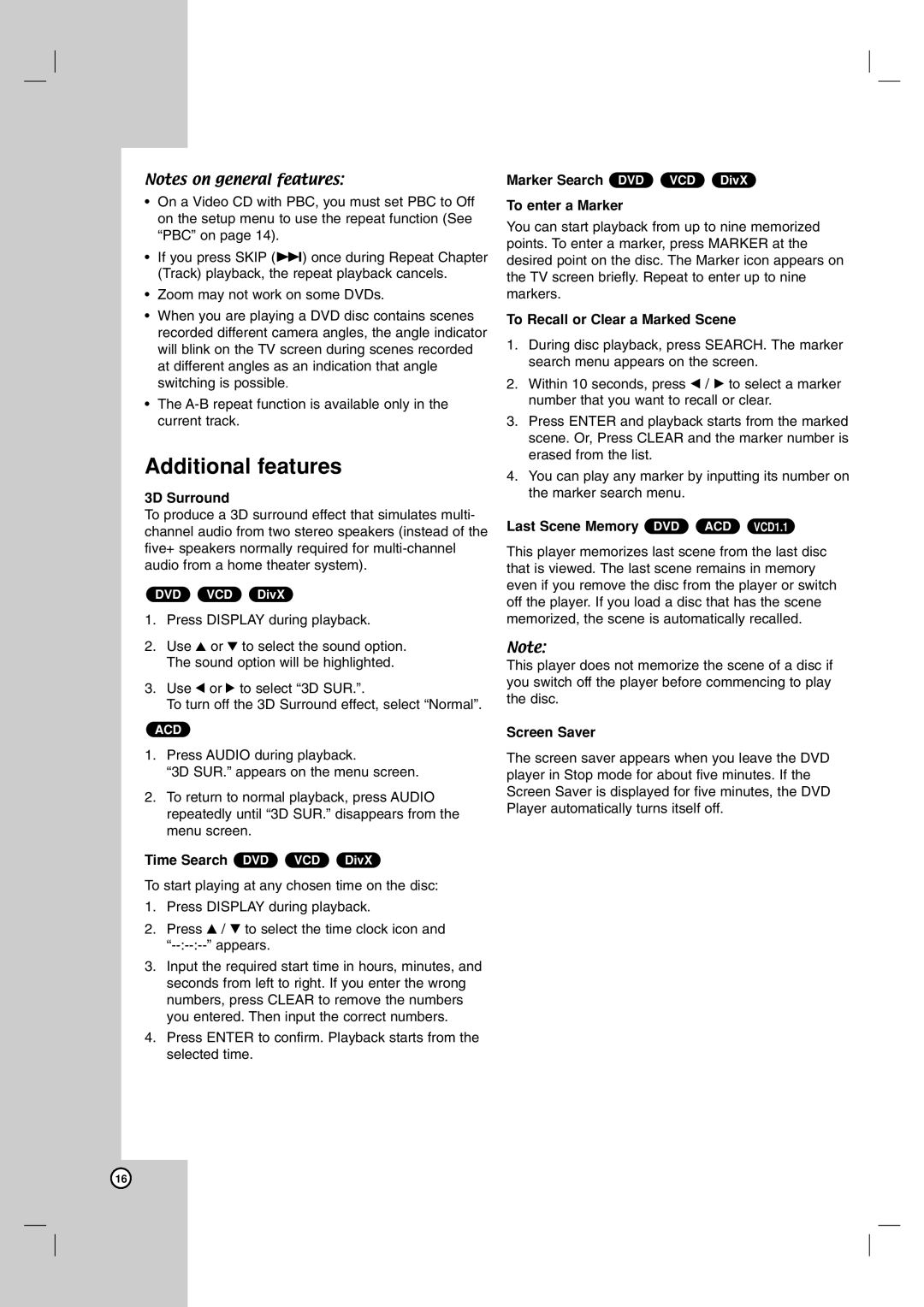 LG Electronics LDA-730 owner manual Additional features 