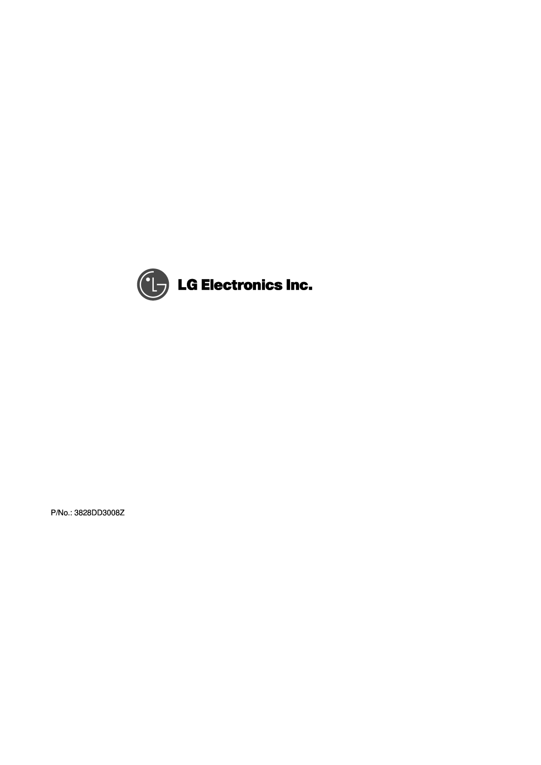 LG Electronics LDF6810ST manual P/No. 3828DD3008Z 