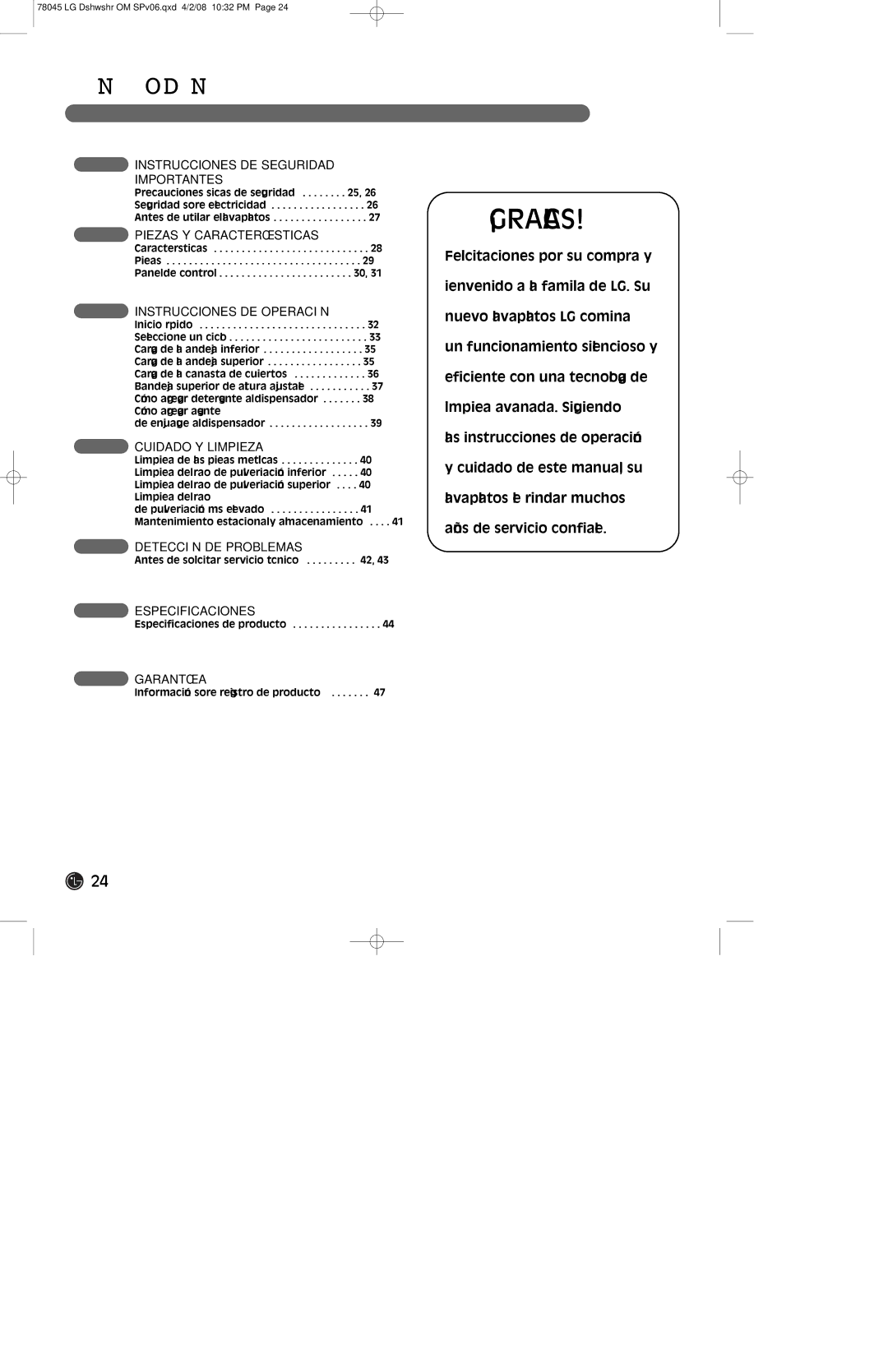 LG Electronics LDF6920WW, LDF6920BB, LDF6920ST owner manual T Roducción, ¡Gracias 