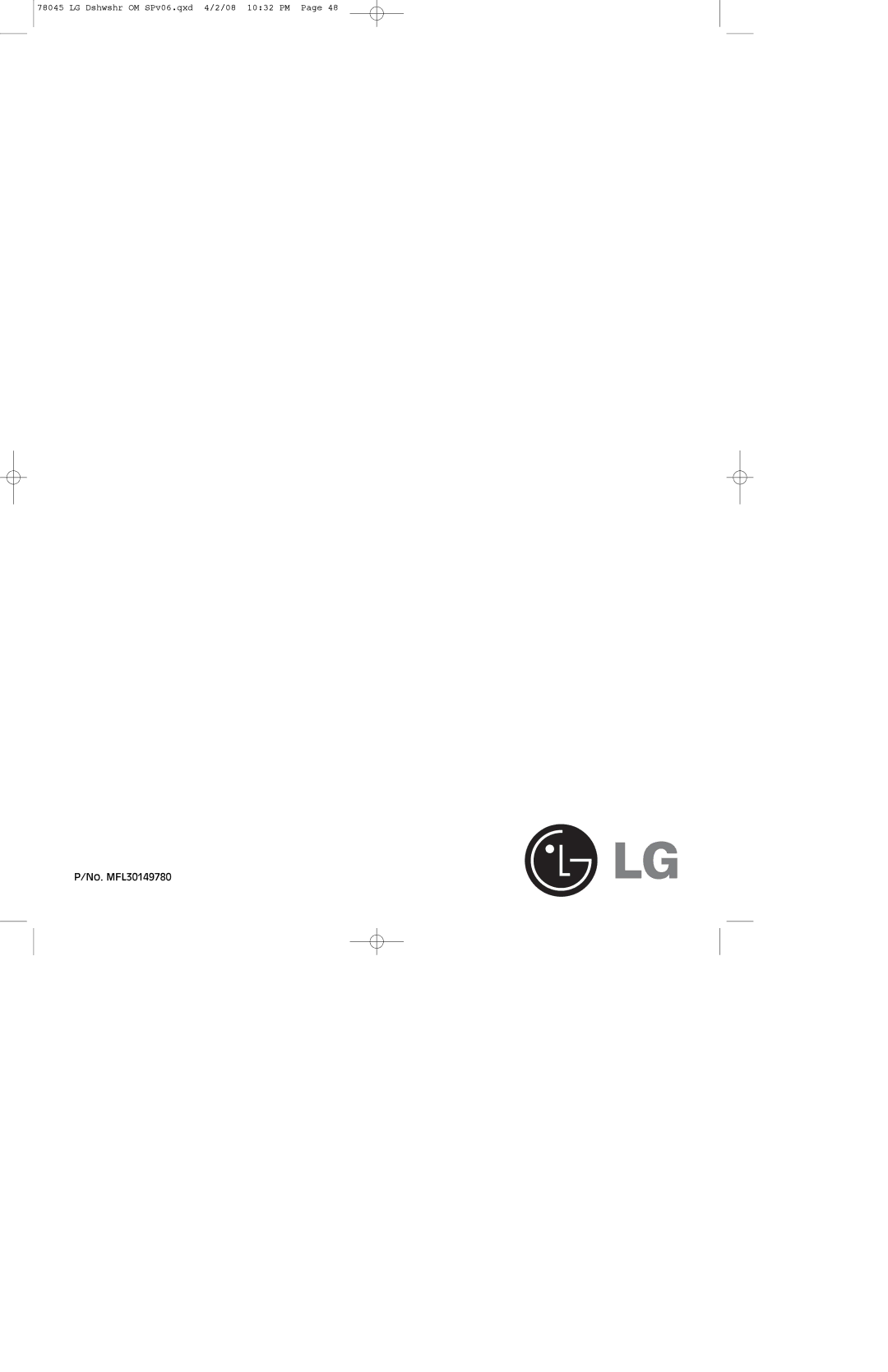 LG Electronics LDF6920WW, LDF6920BB, LDF6920ST owner manual No. MFL30149780 