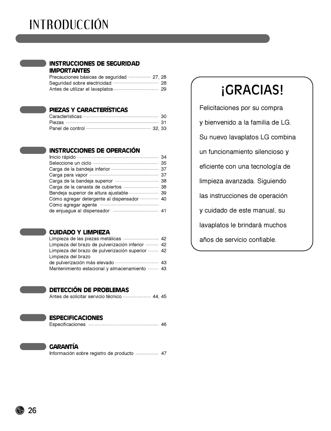 LG Electronics LDF7932ST, LDF7932WW, LDF7932BB owner manual T Roducción, ¡Gracias 