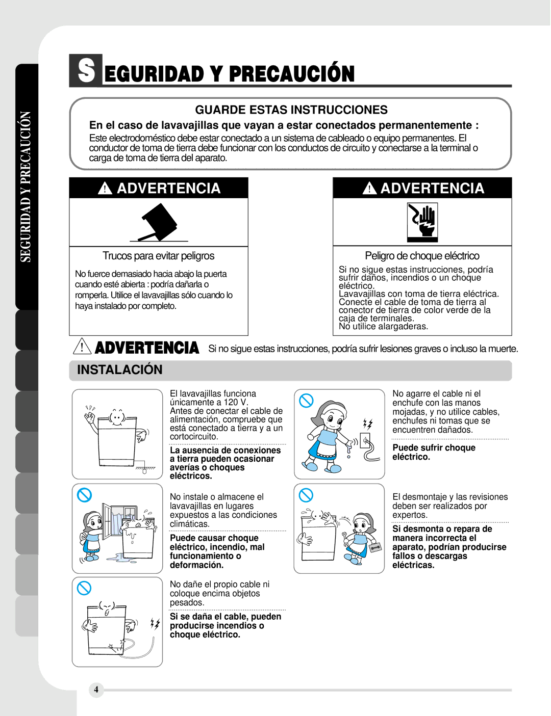 LG Electronics LDF8812ST, LDF8812WW, LDF8812BB manual Precaución, Seguridad Y 