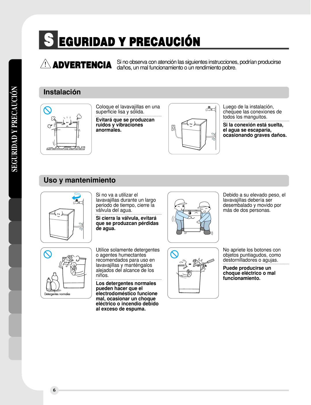 LG Electronics LDF8812BB, LDF8812ST, LDF8812WW manual Advertencia, Seguridad Y Precauci 