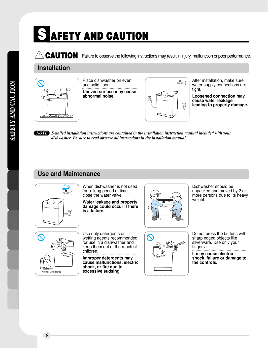 LG Electronics LDF8812ST, LDF8812WW, LDF8812BB manual Uneven surface may cause 