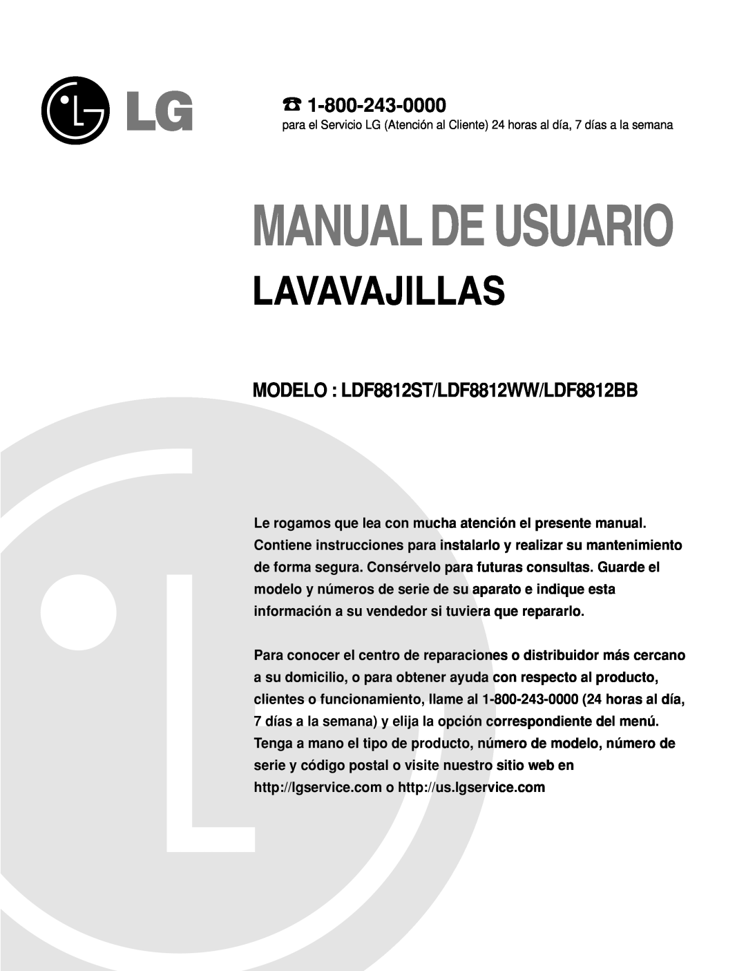 LG Electronics manual MODELO LDF8812ST/LDF8812WW/LDF8812BB 