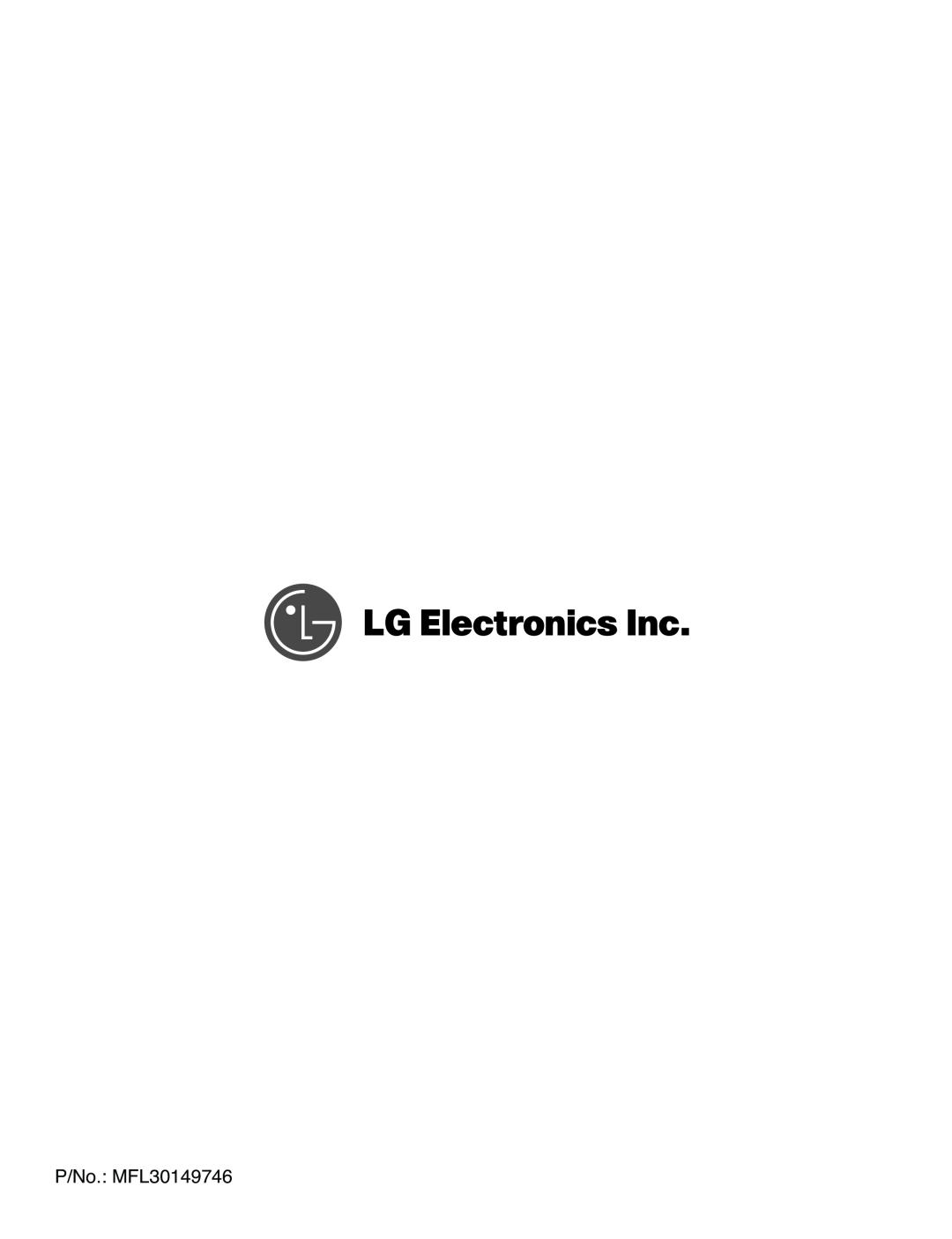 LG Electronics LDF9810WW, LDF9810BB manual P/No. MFL30149746 