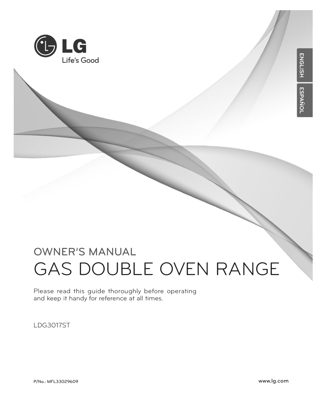 LG Electronics LDG3017ST owner manual GAS Double Oven Range 