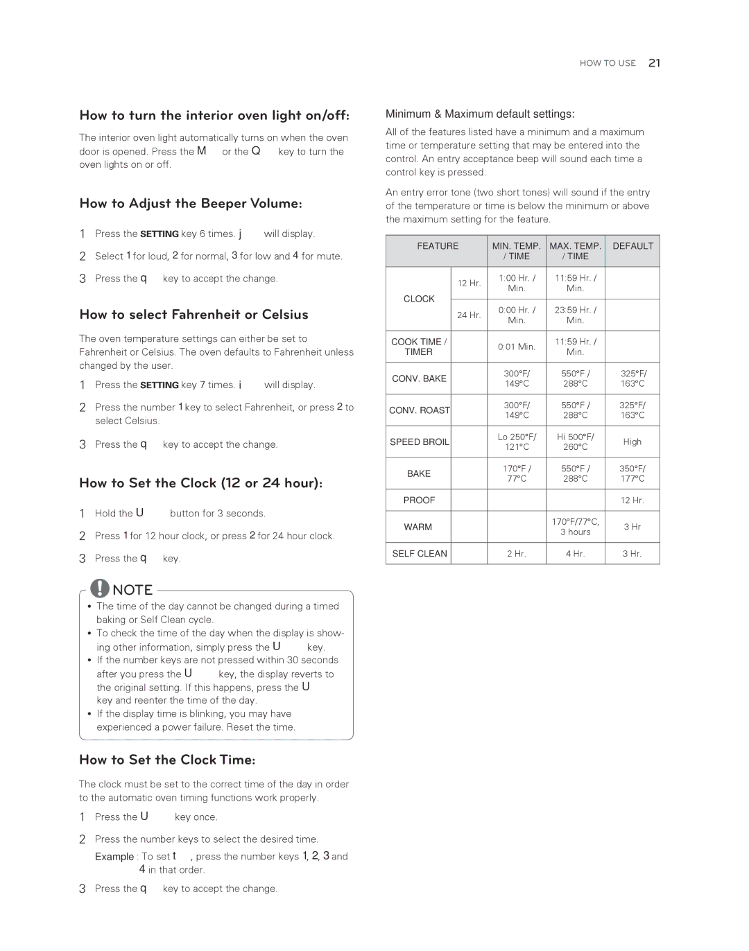 LG Electronics LDG3017ST owner manual How to turn the interior oven light on/off, How to Adjust the Beeper Volume 