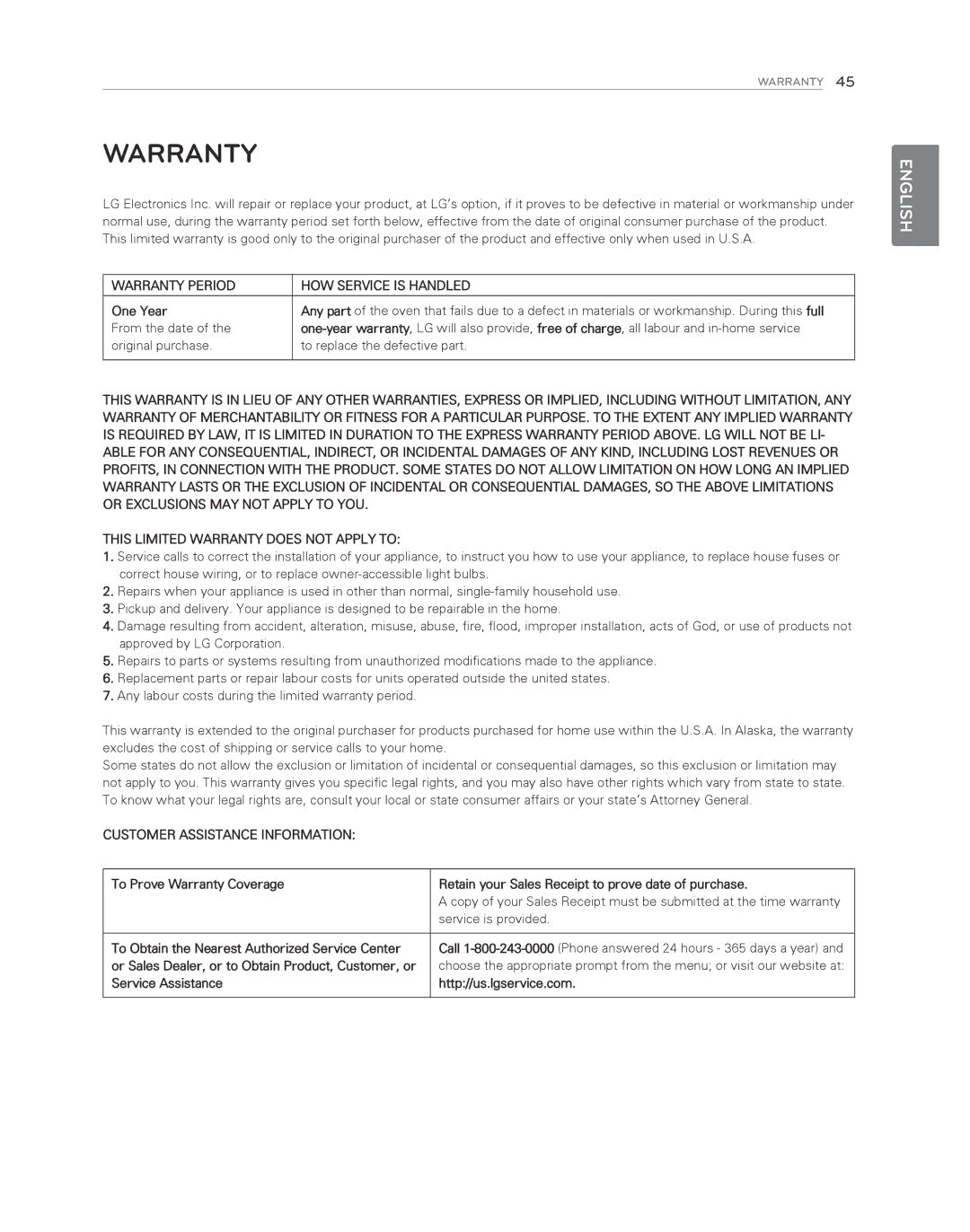 LG Electronics LDG3017ST owner manual Warranty Period HOW Service is Handled 