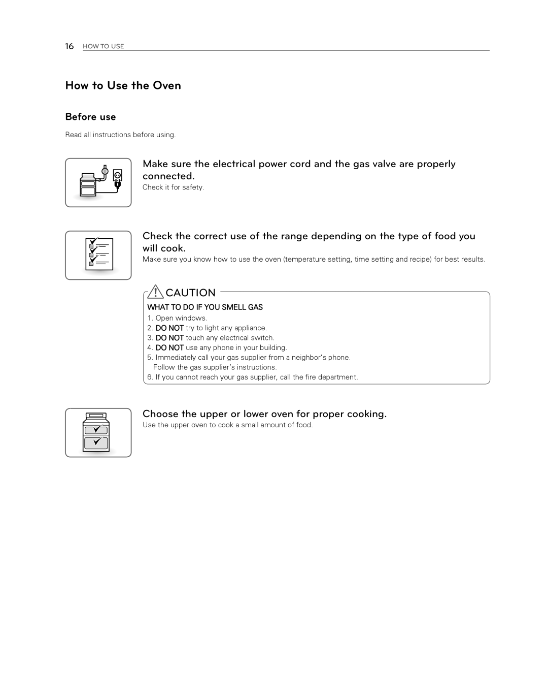 LG Electronics LDG3017ST owner manual How to Use the Oven, Before use 