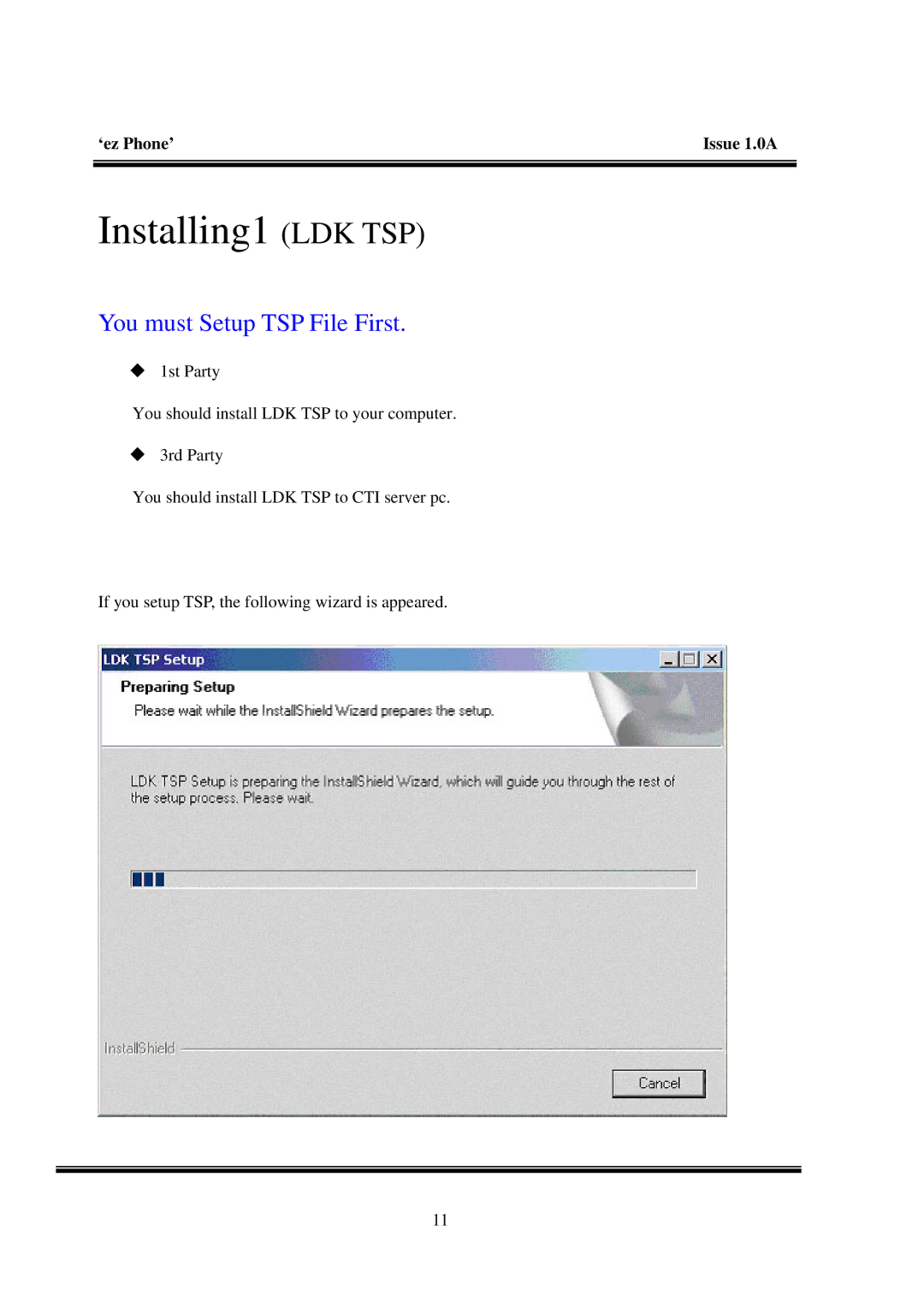 LG Electronics manual Installing1 LDK TSP 