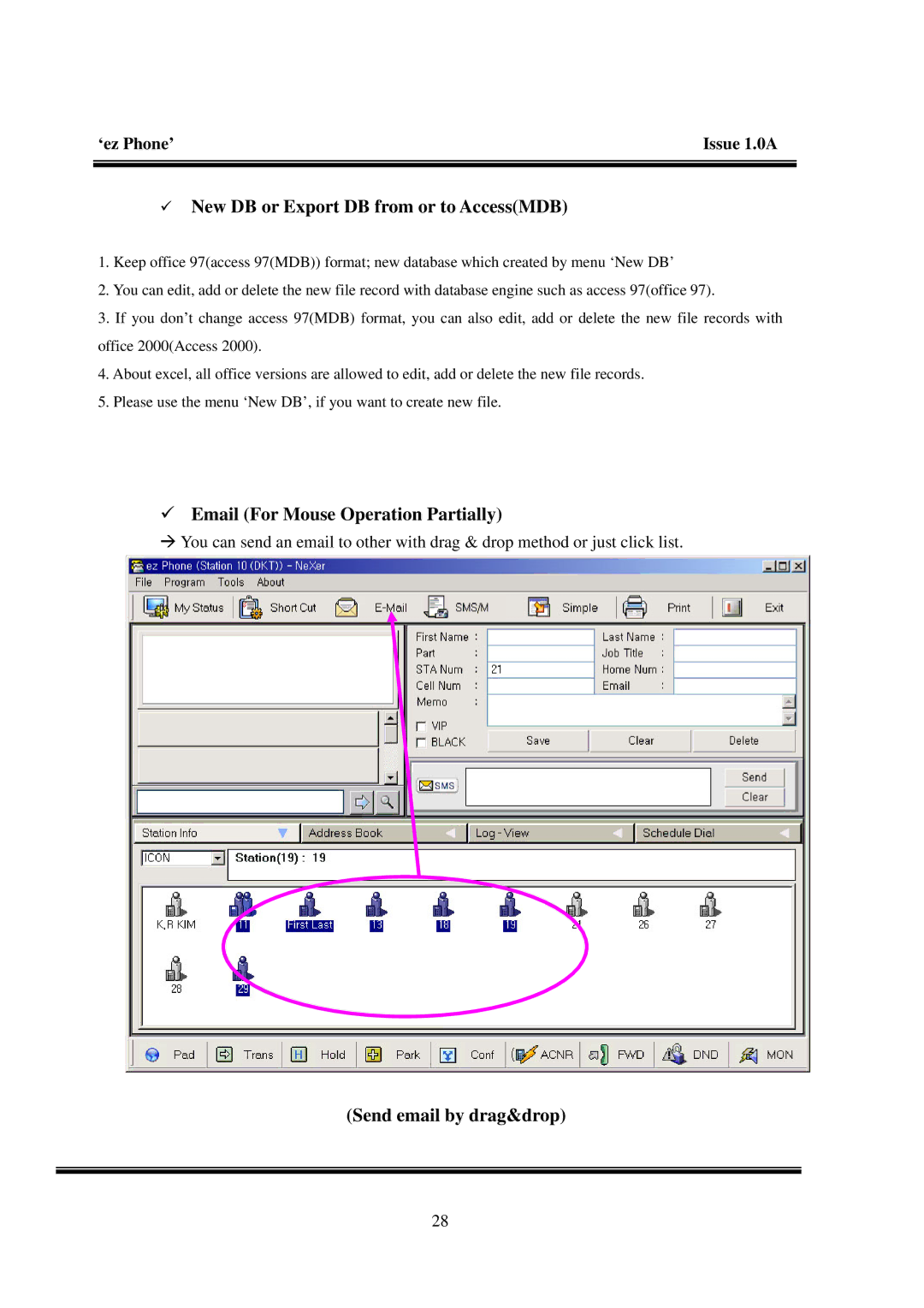 LG Electronics LDK New DB or Export DB from or to AccessMDB, Email For Mouse Operation Partially, Send email by drag&drop 