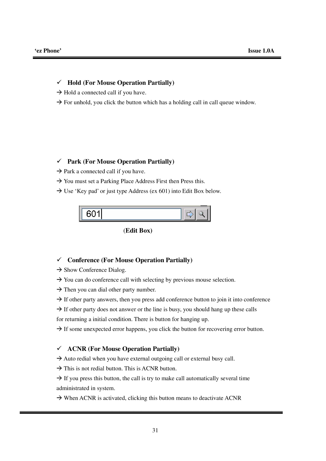 LG Electronics LDK manual Hold For Mouse Operation Partially, Park For Mouse Operation Partially 