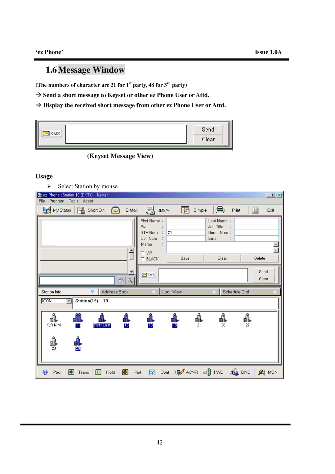 LG Electronics LDK manual Message Window, Keyset Message View Usage 