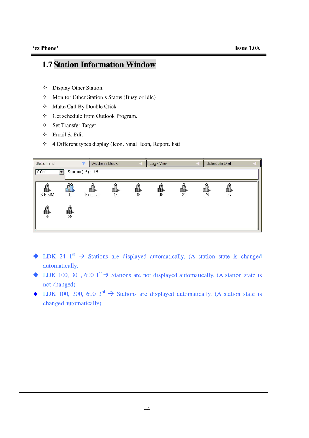 LG Electronics LDK manual Station Information Window 