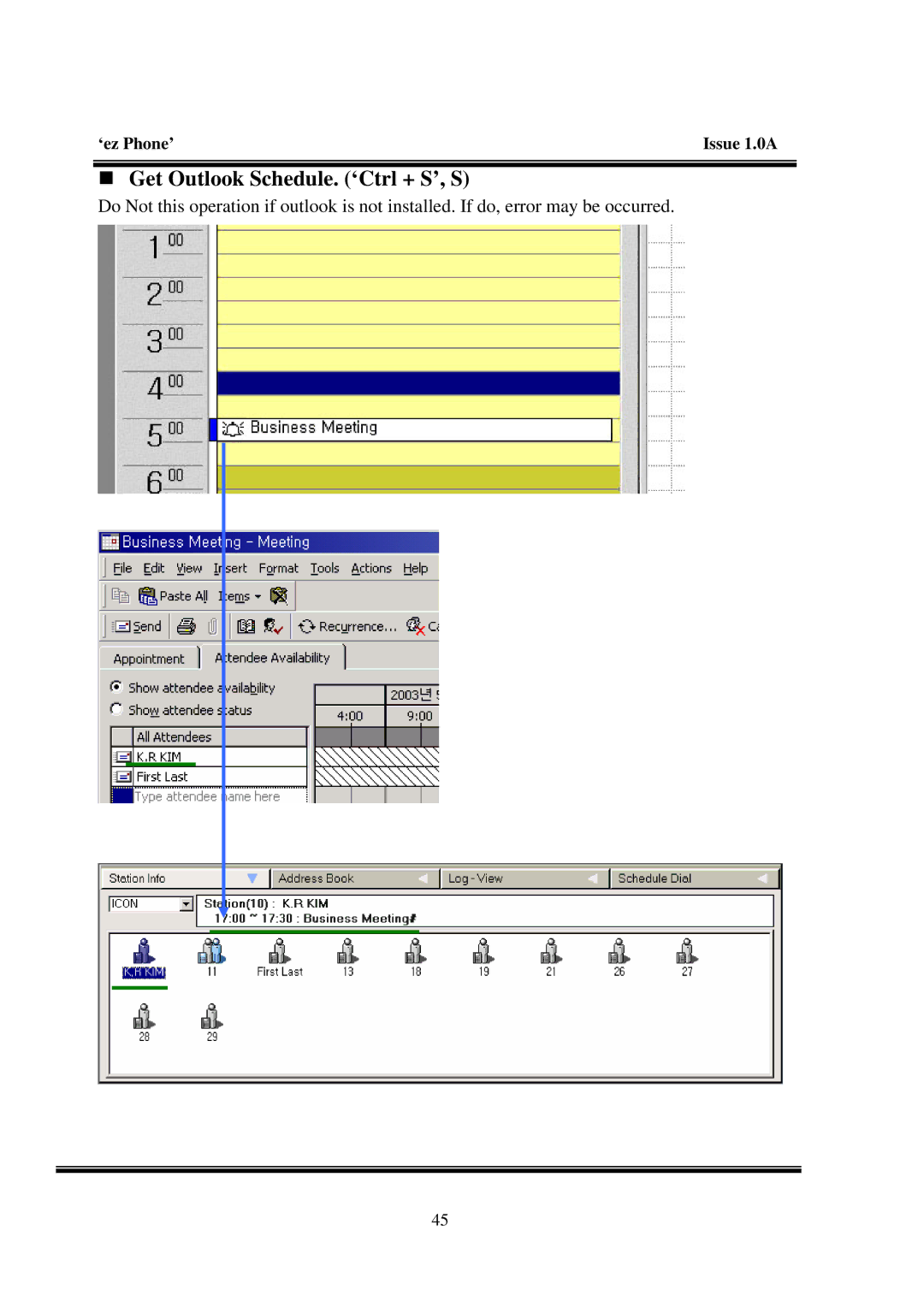 LG Electronics LDK manual „ Get Outlook Schedule. ‘Ctrl + S’, S 