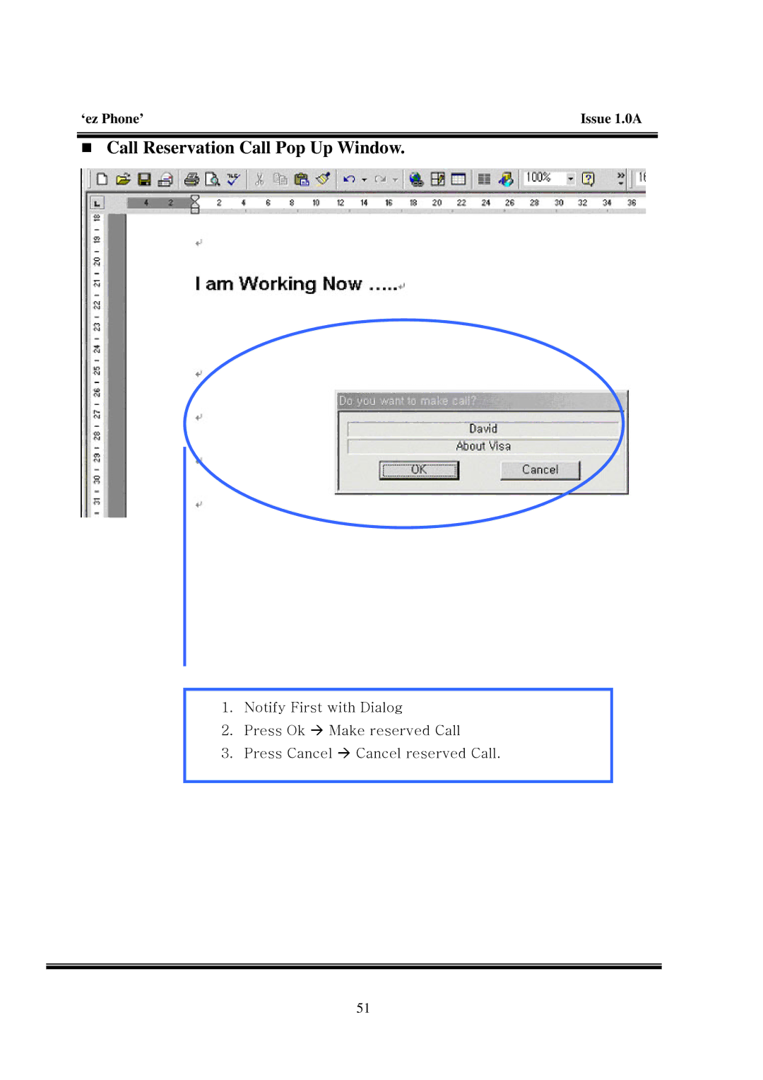 LG Electronics LDK manual „ Call Reservation Call Pop Up Window 