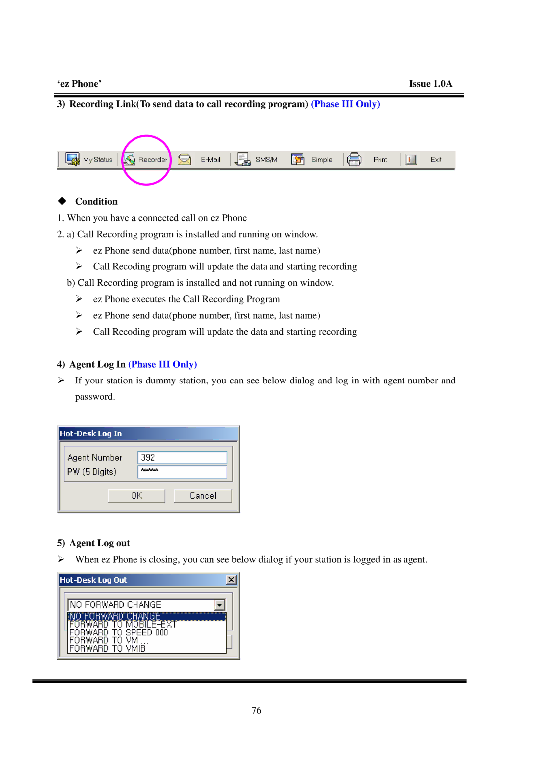 LG Electronics LDK manual Agent Log In Phase III Only 