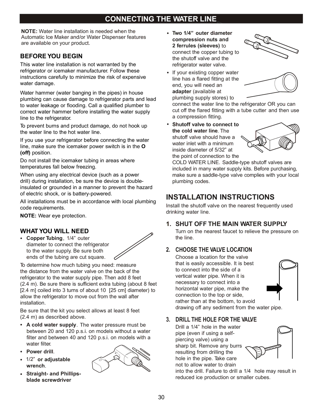 LG Electronics LDN2273, LBN2251, LBC2251 manual Connecting the Water Line, Before YOU Begin, What YOU will Need 