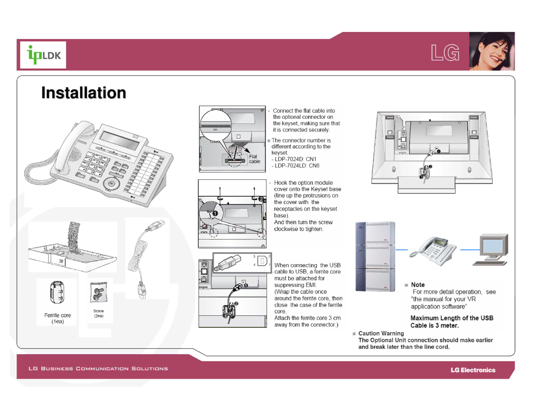 LG Electronics LDP-7000 manual Installation 