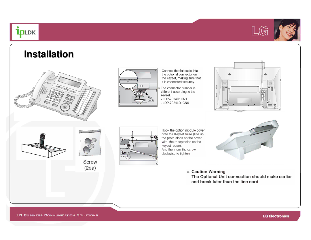 LG Electronics LDP-7000 manual Installation 