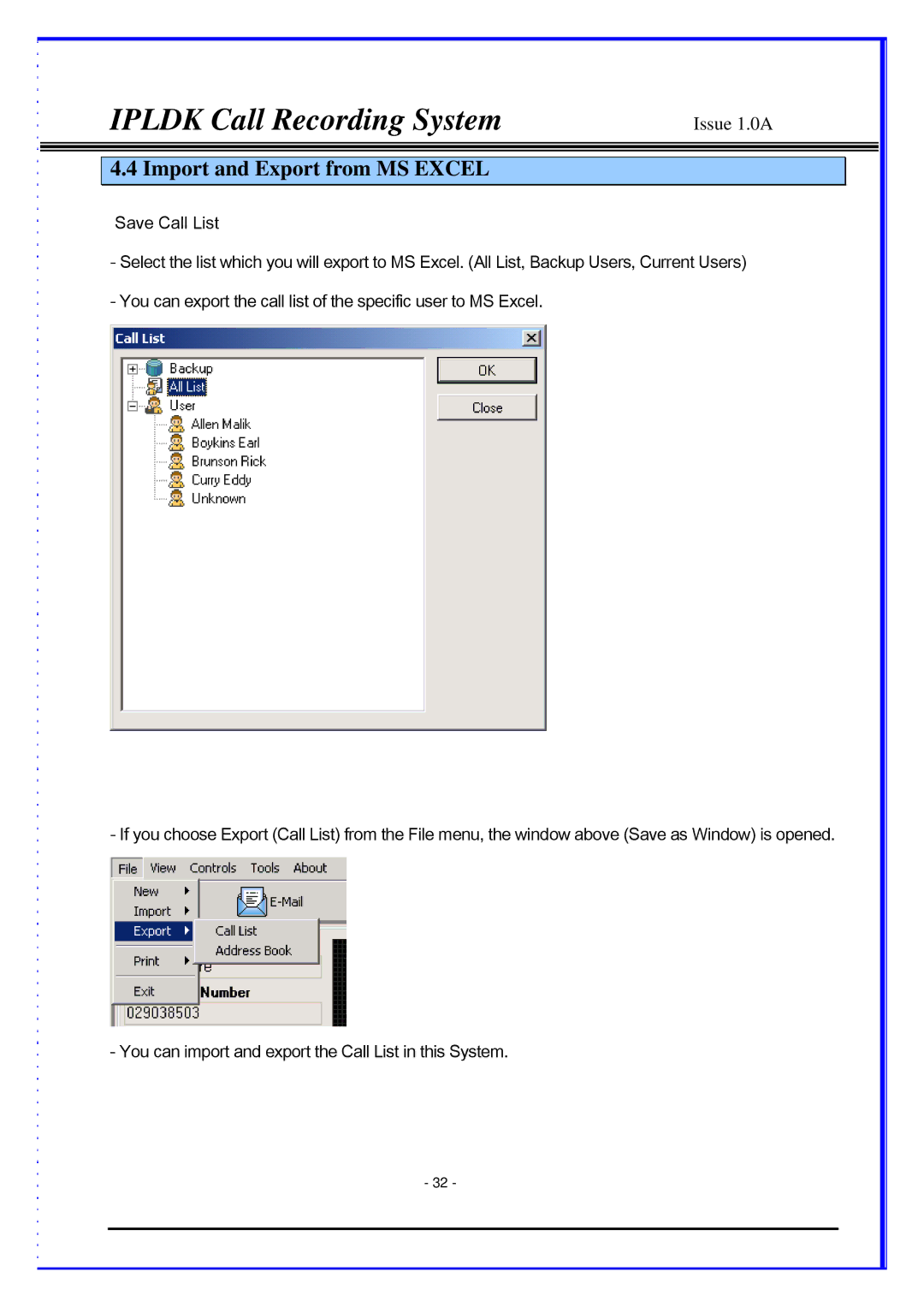 LG Electronics IPLDK CRS, LDP-7024D, LDP-7024LD manual Import and Export from MS Excel 