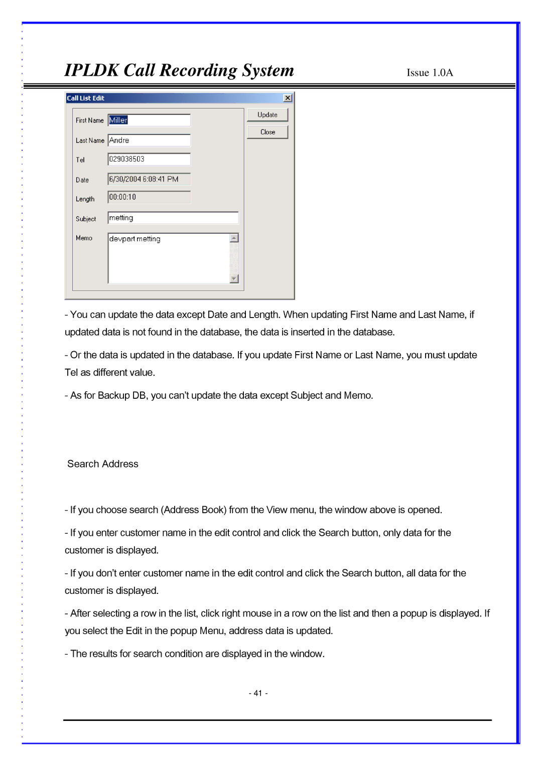 LG Electronics IPLDK CRS, LDP-7024D, LDP-7024LD manual Ipldk Call Recording System 