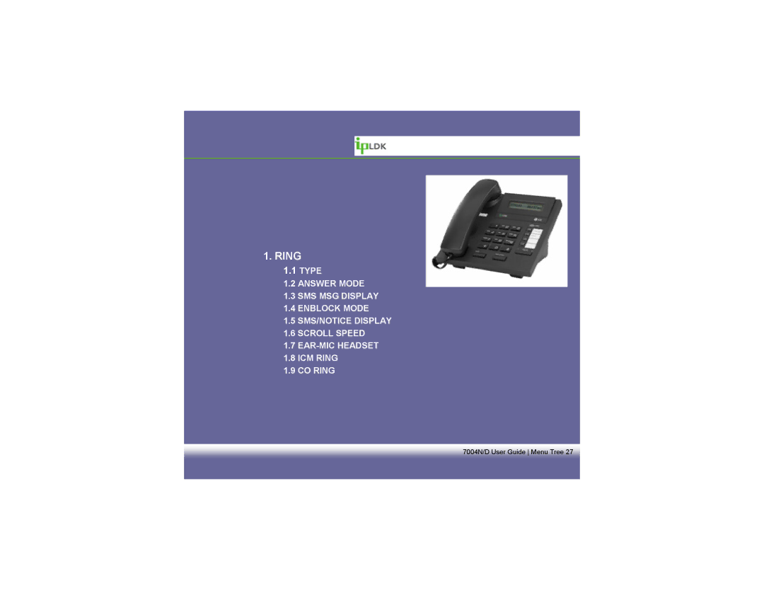 LG Electronics LDP7004N/D manual Ring 