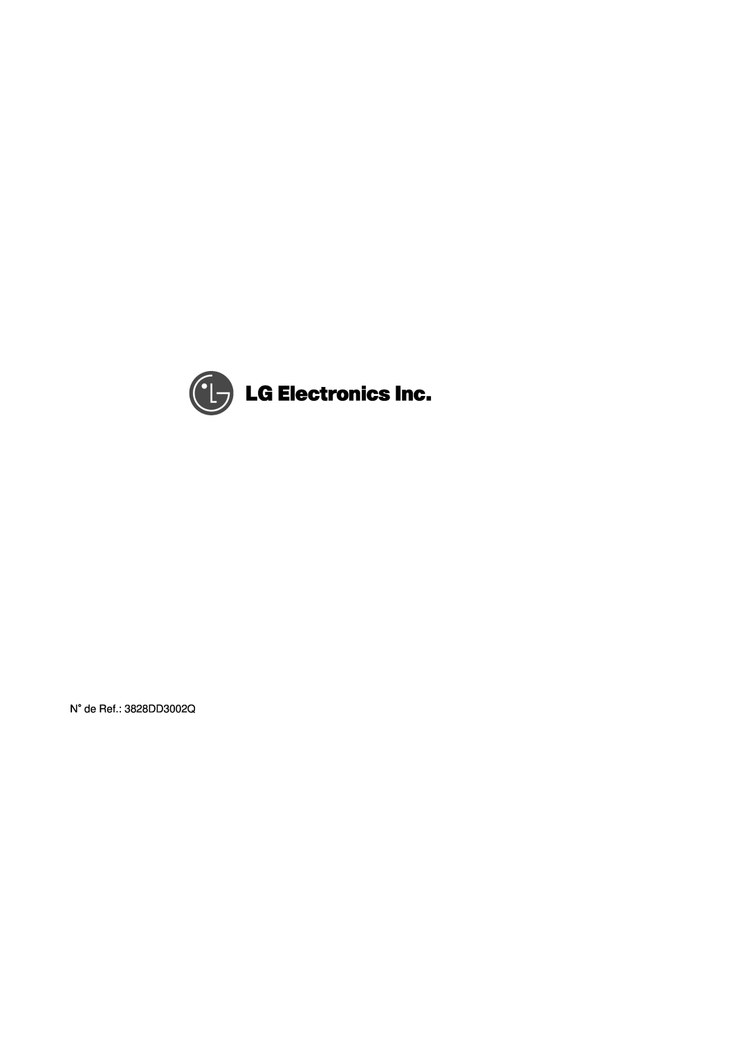 LG Electronics LDS 5811WW, LDS 5811ST, LDS 5811BB manual N。de Ref. 3828DD3002Q 