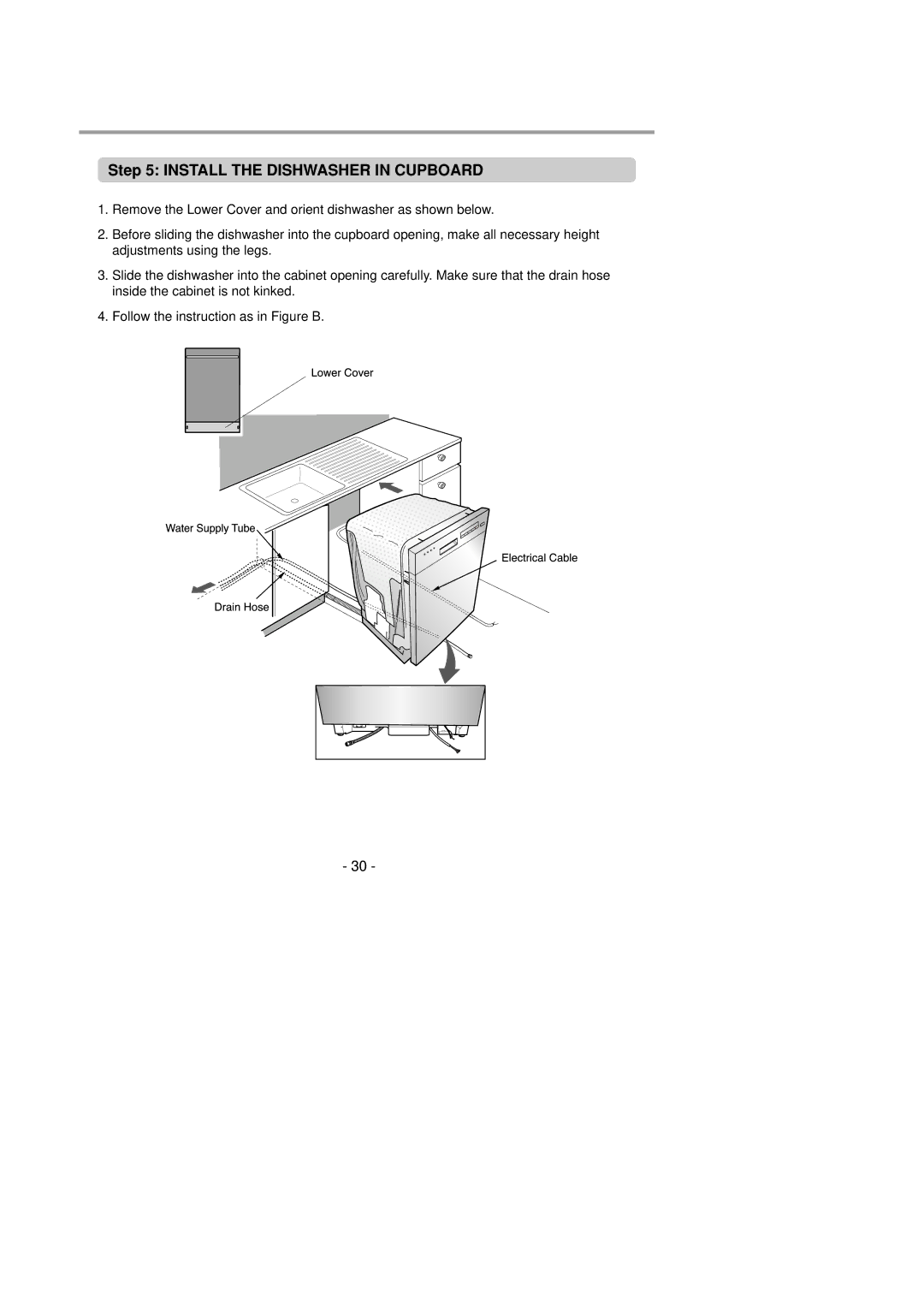 LG Electronics LDS4821(WW service manual Install the Dishwasher in Cupboard 