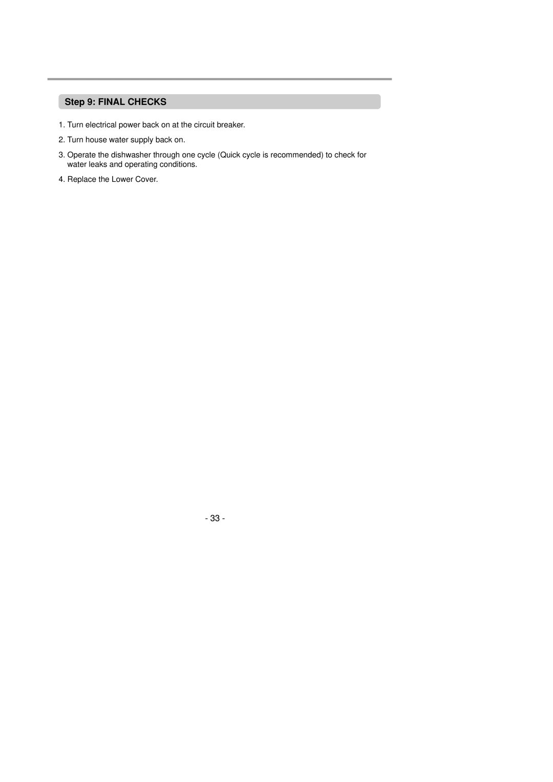 LG Electronics LDS4821(WW service manual Final Checks 