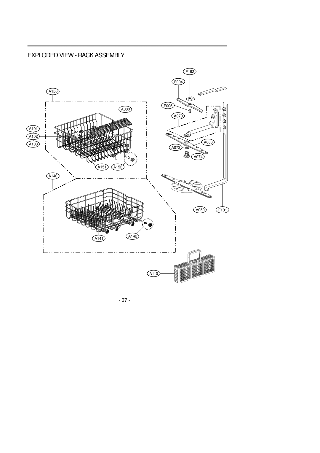 LG Electronics LDS4821(WW service manual Exploded View Rack Assembly 