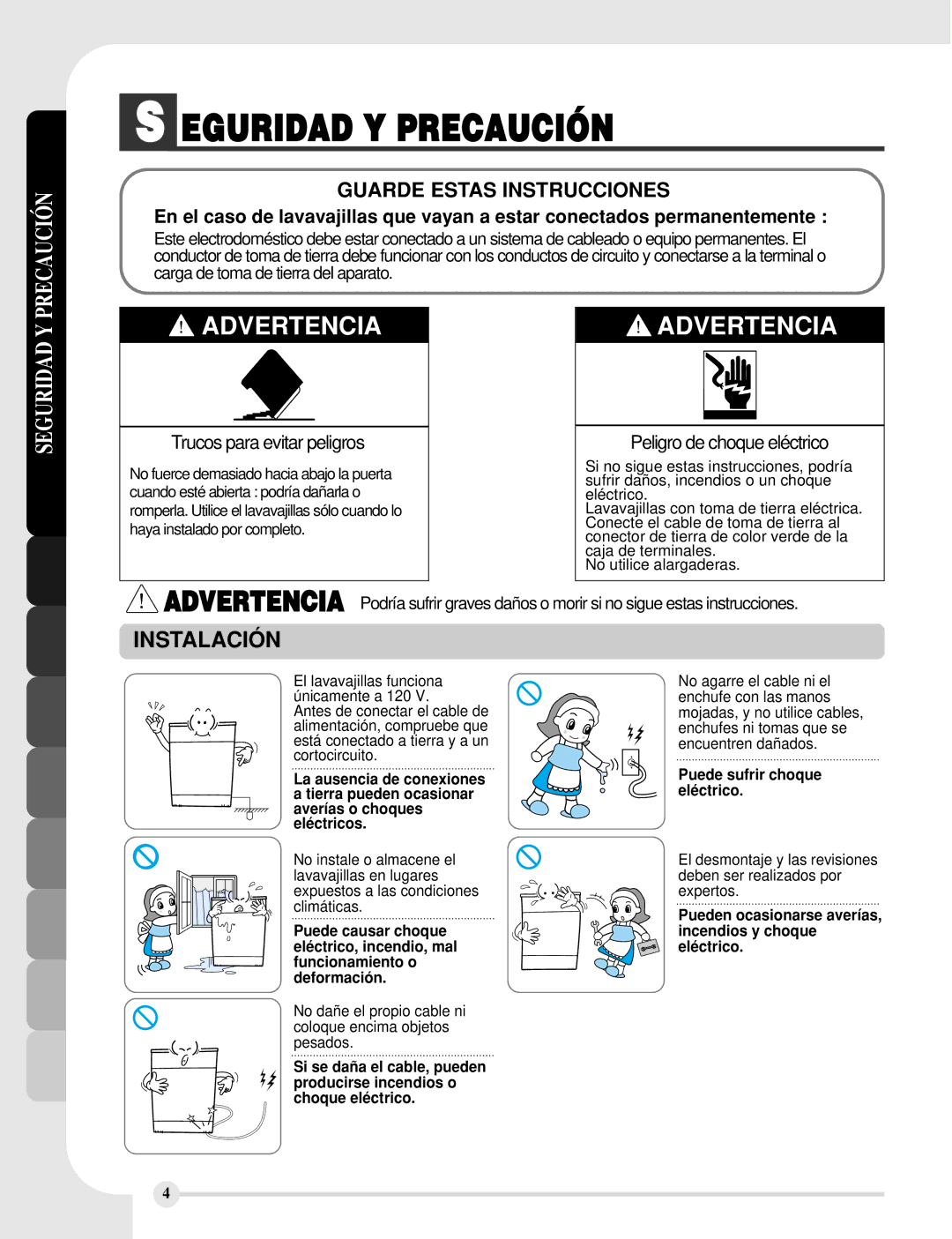 LG Electronics LDS5811WW, LDS5811ST, LDS5811BB manual Precaución, Seguridad Y, Puede sufrir choque eléctrico 